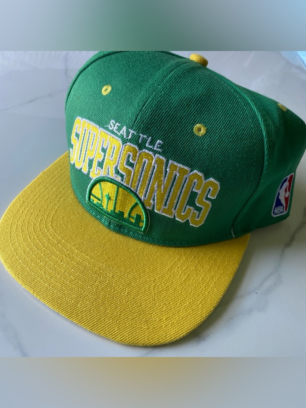 💜4/$40 Seattle Supersonics Green & Yellow Snapback Hat